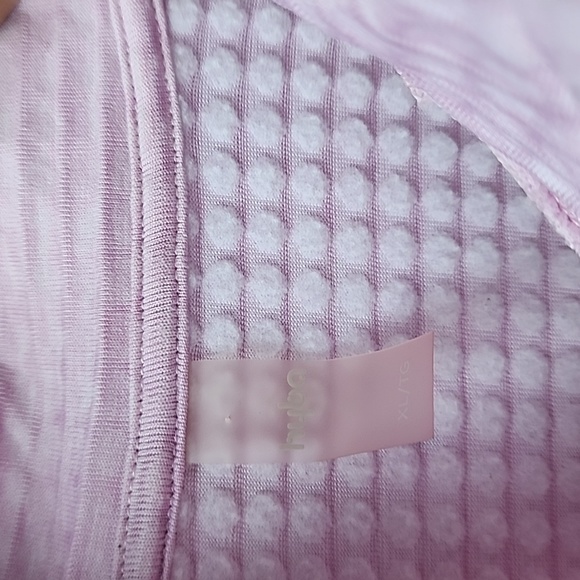 Hyba Pale Pink Waffle Impression Half Zip Fleece Workout Top - Picture 5 of 8